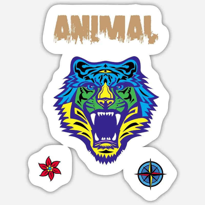 Bengal tiger scratch claw - Sticker size S (10 x 10 cm) - white matte