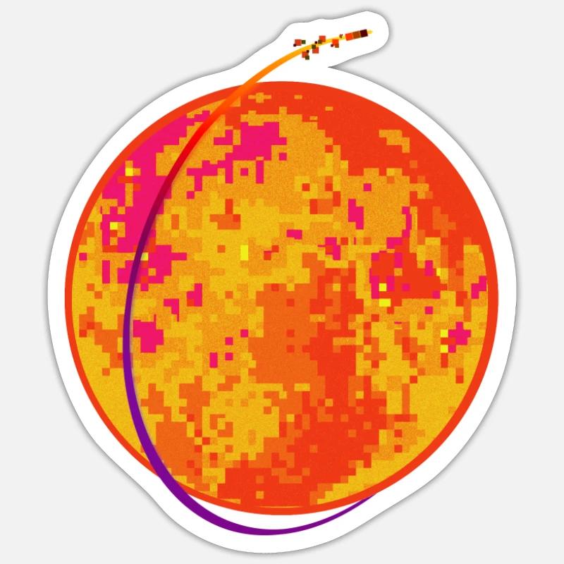 Pixel Planet Sticker size S (10 x 10 cm)