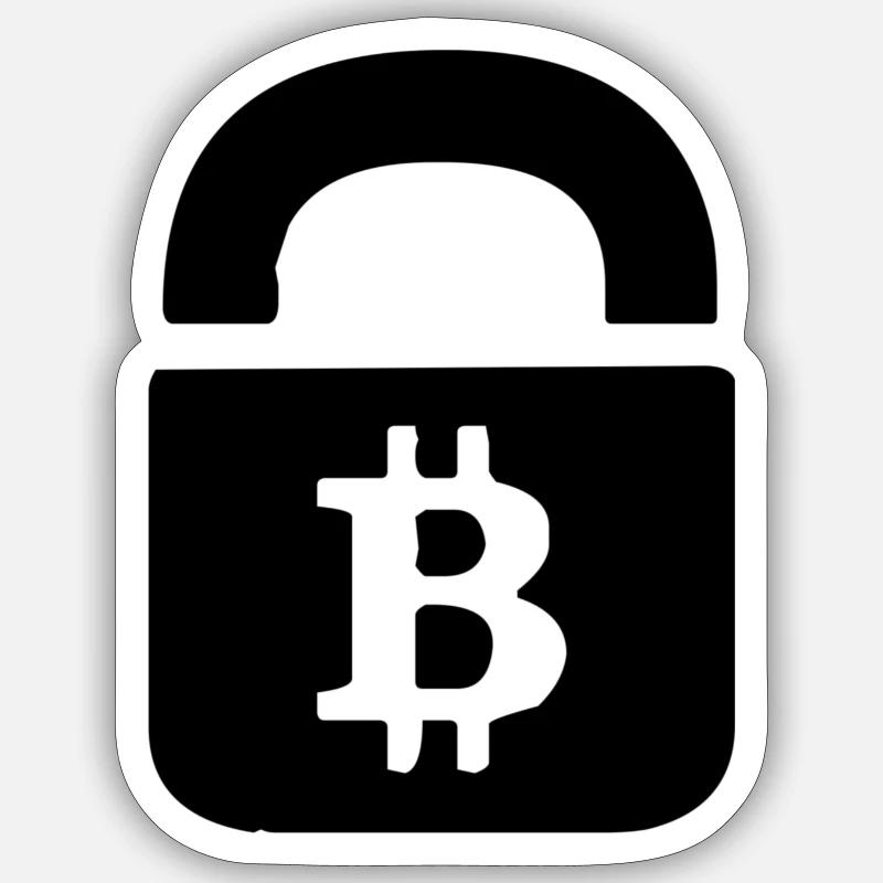 Bitcoin block - Sticker taille S (10 x 10 cm) - blanc mat