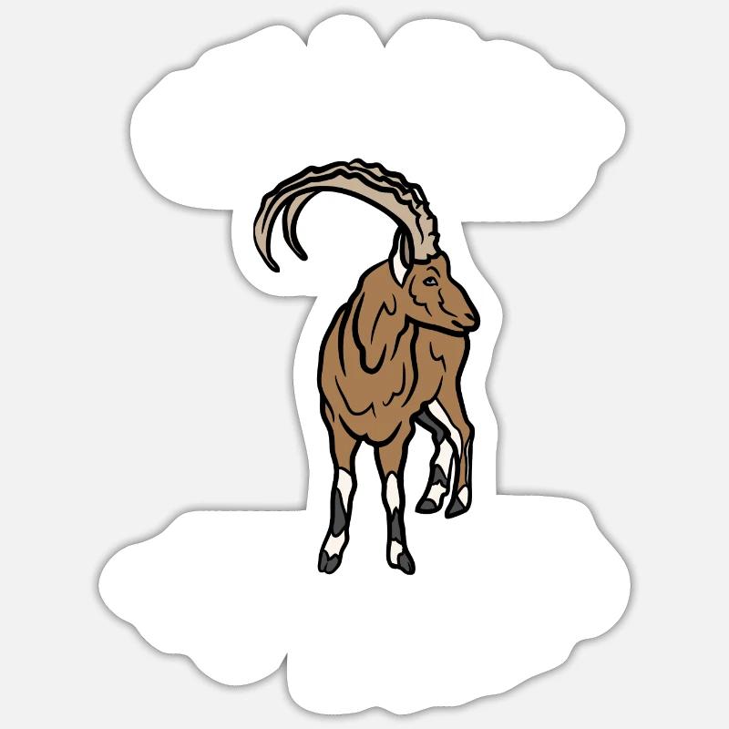 chasse au dahu - Sticker taille S (10 x 10 cm) - blanc mat