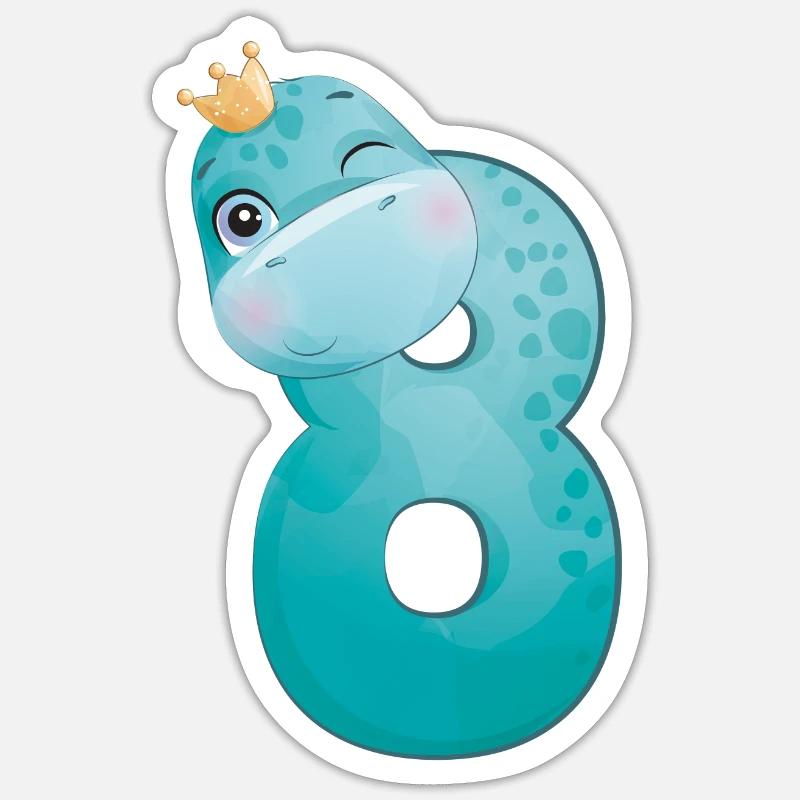 Dino 8 - Sticker size S (10 x 10 cm) - white matte