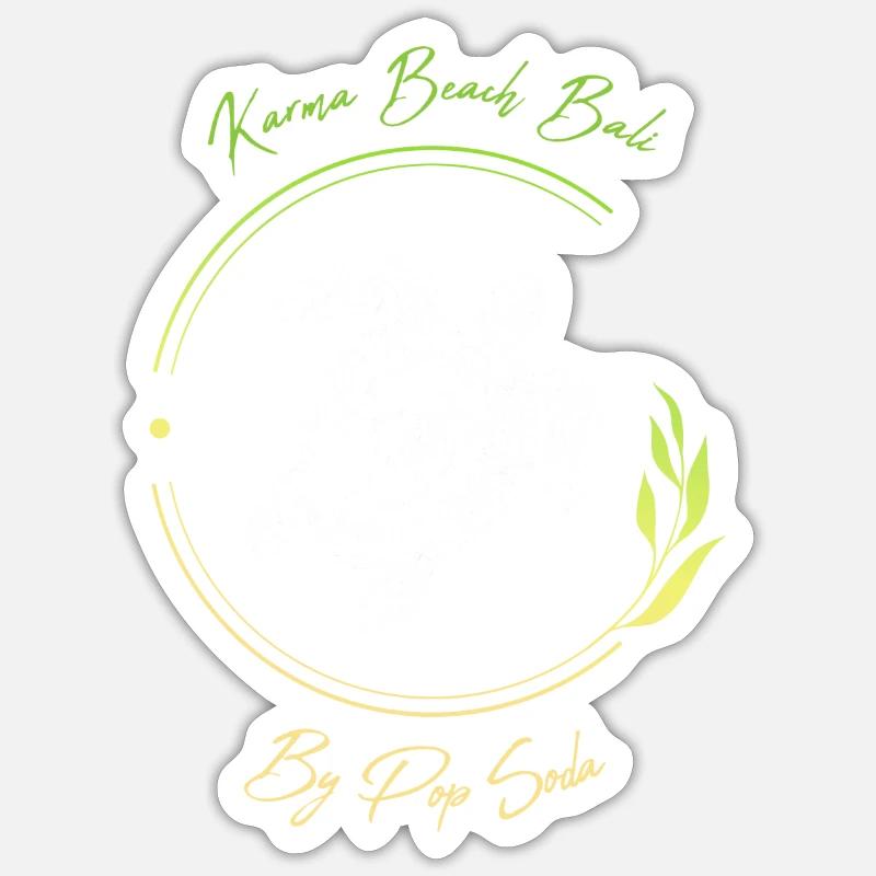 Turtle Karma Beach lime green - Sticker size S (10 x 10 cm) - white matte