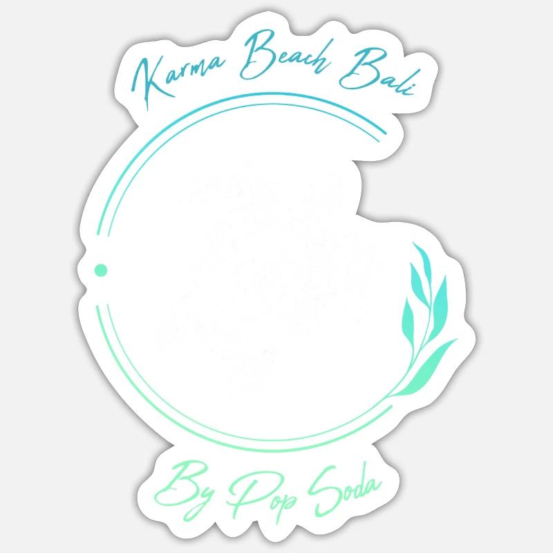 Blue Turtle Karma Beach - Sticker size S (10 x 10 cm) - white matte