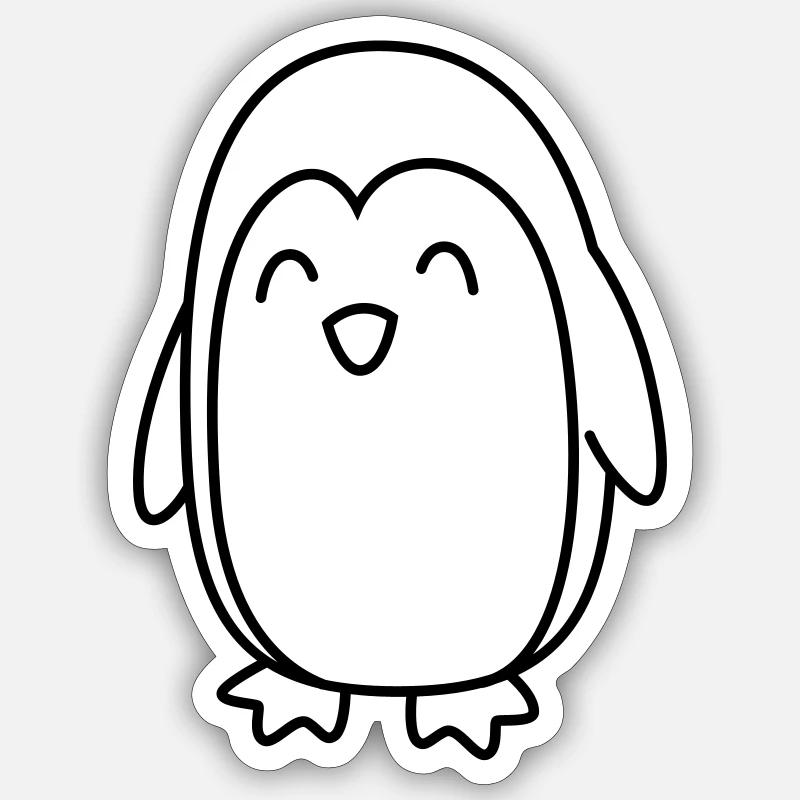 Pinguin Comic Tier Sticker Größe S (10 x 10 cm)