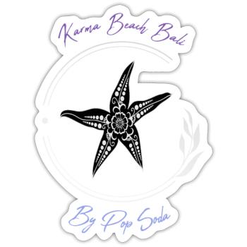 Karma Beach starfish purple blue - Sticker size S (10 x 10 cm) - white matte - Front