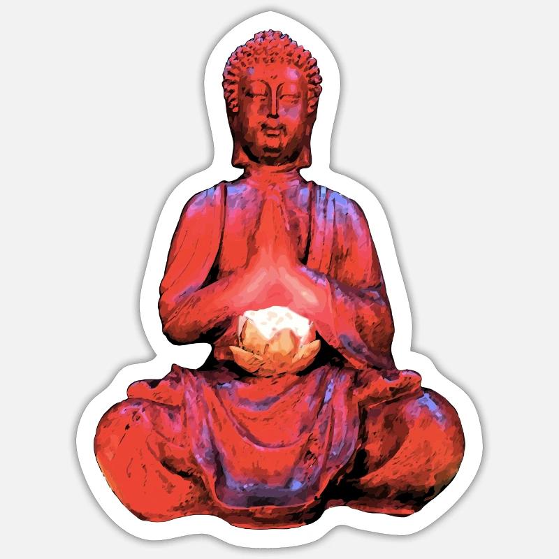 Bouddha - Sticker taille S (10 x 10 cm) - blanc mat