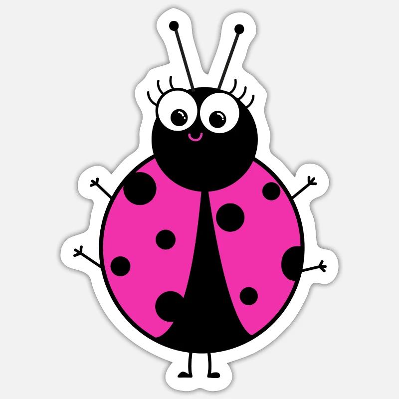 Ladybug Pink - Sticker size S (10 x 10 cm) - white matte