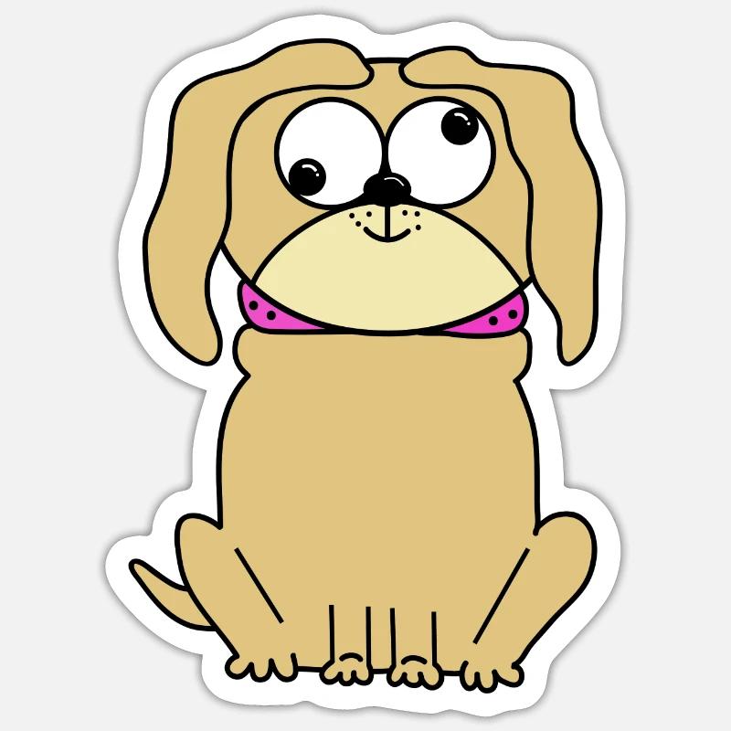 Mops - Sticker Größe S (10 x 10 cm) - Mattweiß