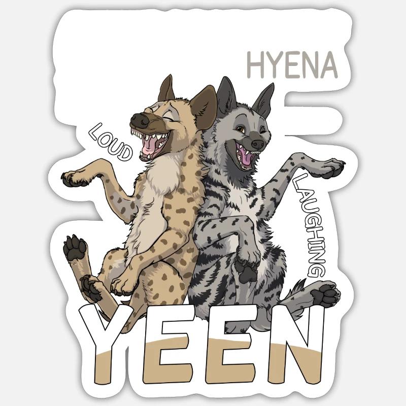 Sei immer du selbst, sei Hyäne - Sticker Größe S (10 x 10 cm) - Mattweiß