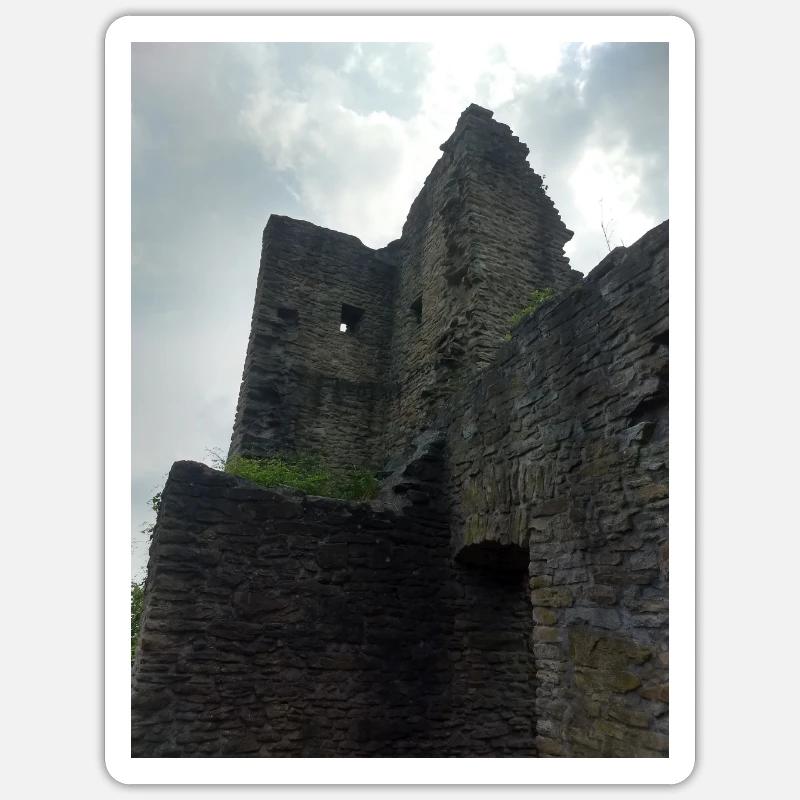 Castle ruin - Sticker size S (10 x 10 cm) - white matte