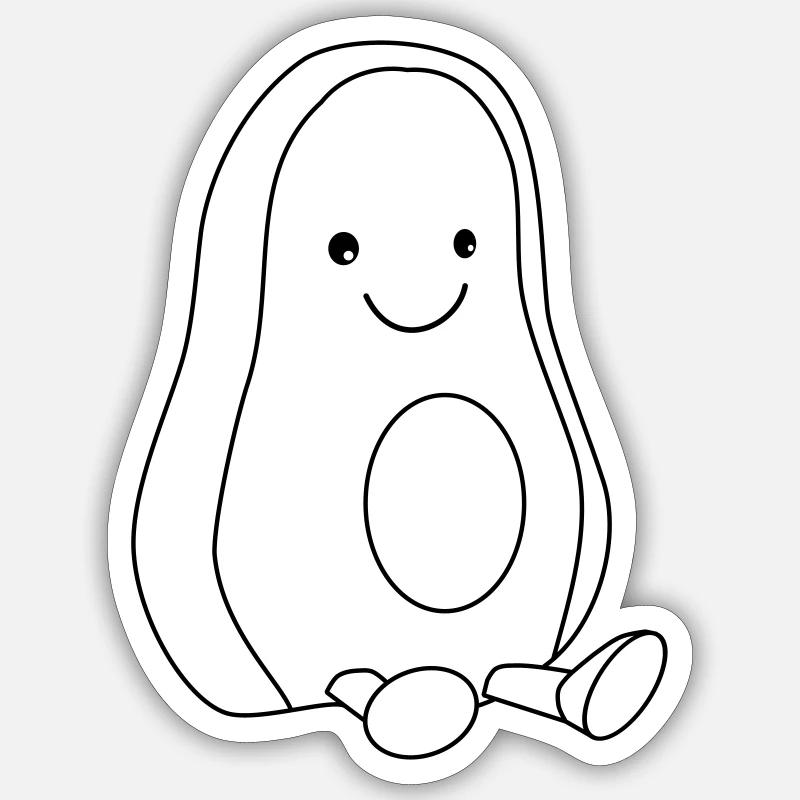 Avocado süß - Sticker Größe S (10 x 10 cm) - Mattweiß