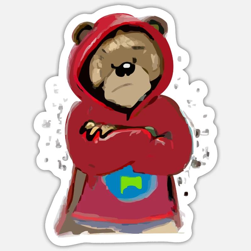 Bloo l'ours grognon - Sticker taille S (10 x 10 cm) - blanc mat