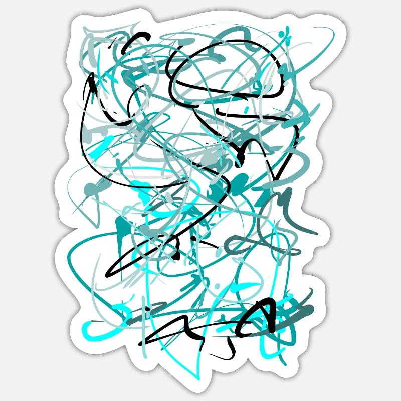 Fond sarcelle - Abstrait Sticker taille S (10 x 10 cm)