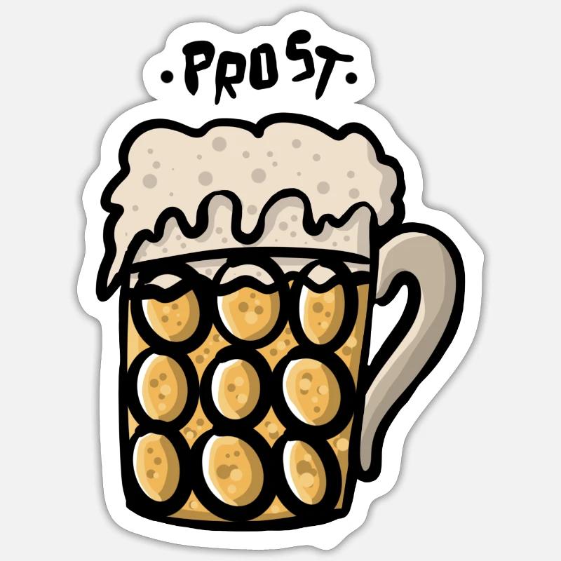 Bier - Sticker Größe S (10 x 10 cm) - Mattweiß