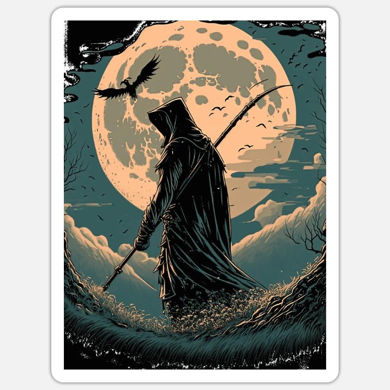 Grim Reaper Stunning Vector Sticker size S (10 x 10 cm)
