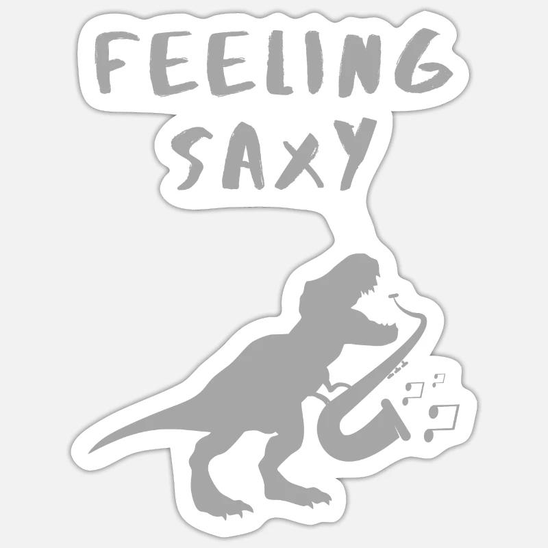 Feeling Saxy - Sticker size S (10 x 10 cm) - white matte
