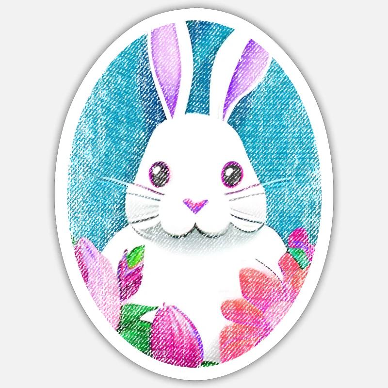 Easter Bunny retro usagé - look cool Sticker taille S (10 x 10 cm)