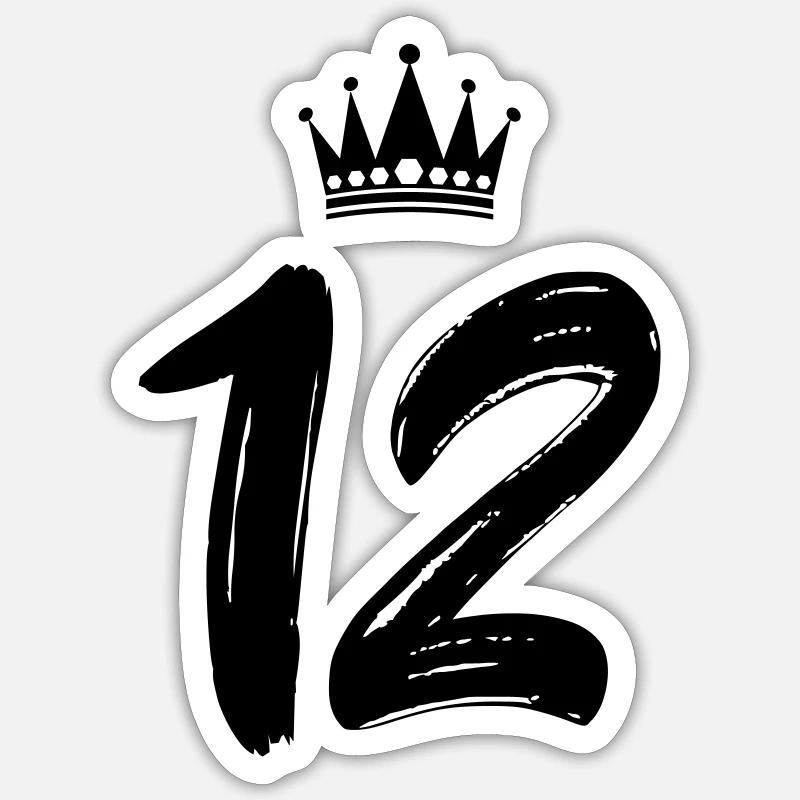 12 couronnes - Sticker taille S (10 x 10 cm) - blanc mat