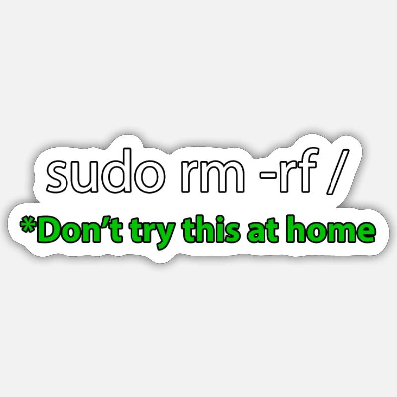 Sudo Command Joke Tee - Sticker size S (10 x 10 cm) - white matte