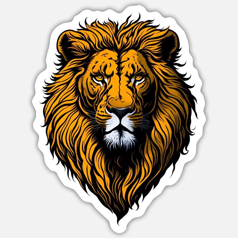 Lion - Sticker taille S (10 x 10 cm) - blanc mat
