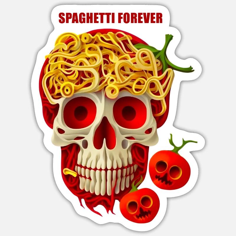 Spaghetti Forever - Sticker size S (10 x 10 cm) - white matte