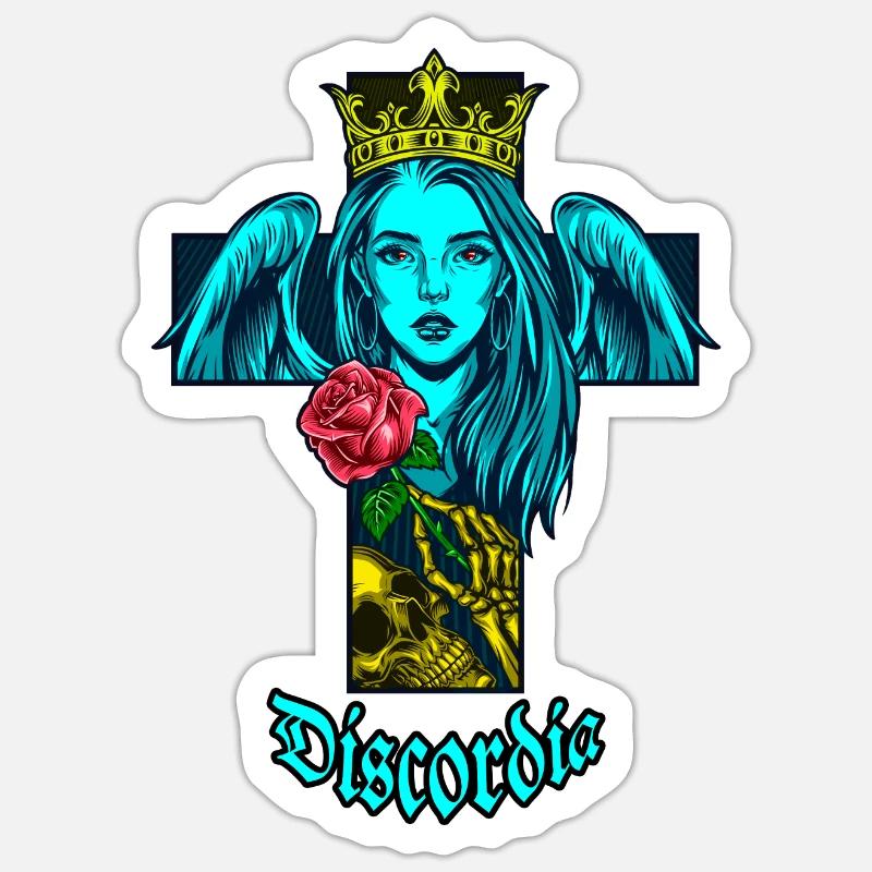 Discordia - Sticker Größe S (10 x 10 cm) - Mattweiß