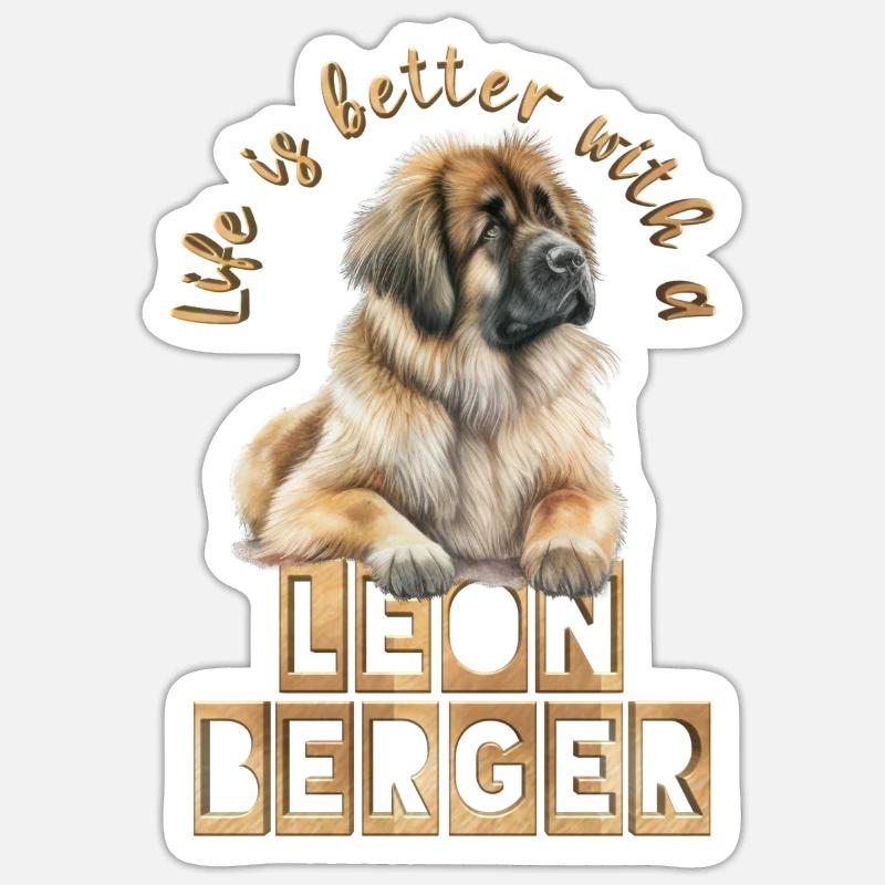 Leonberger - Sticker taille S (10 x 10 cm) - blanc mat