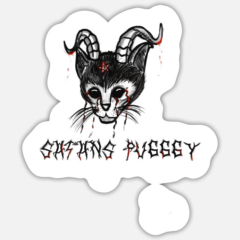 La chatte de Satan - Sticker taille S (10 x 10 cm) - blanc mat