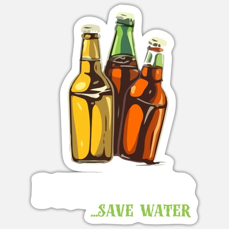 Drink beer - Sticker size S (10 x 10 cm) - white matte