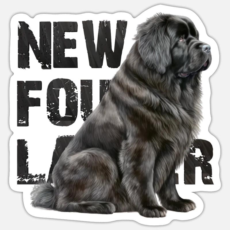 Terre-Neuvien - Sticker taille S (10 x 10 cm) - blanc mat