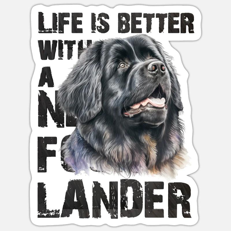 Newfoundlander - Sticker size S (10 x 10 cm) - white matte