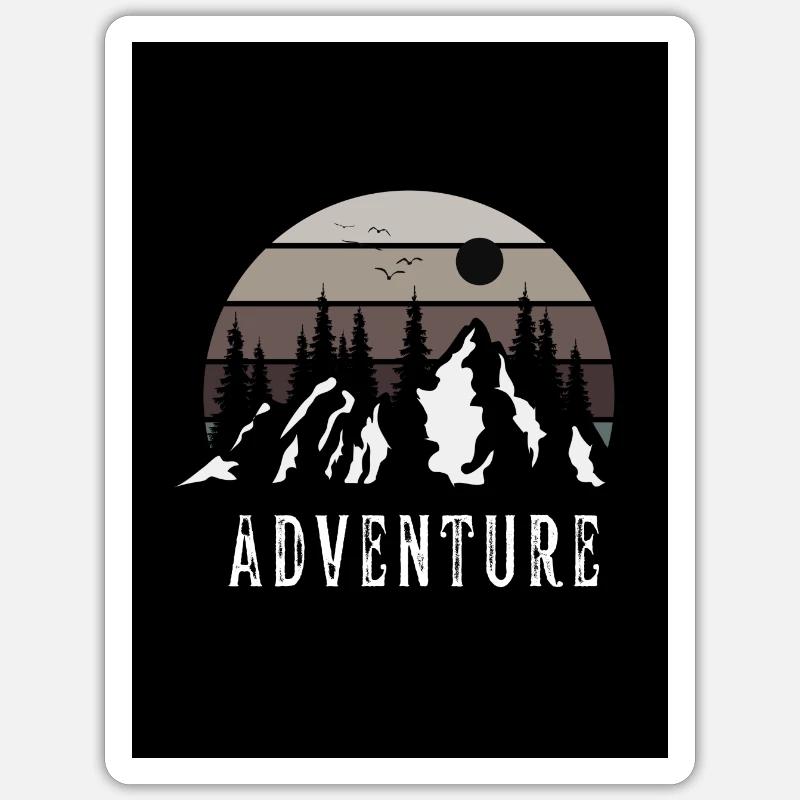 Abenteuer - Sticker Größe S (10 x 10 cm) - Mattweiß
