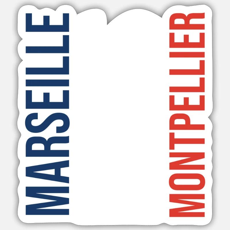 Montpellier - Marseille - Paris - Sticker size S (10 x 10 cm) - white matte