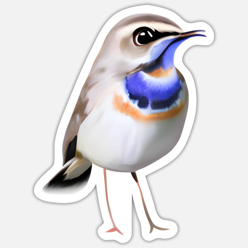 Bluethroat Bird - Sticker size S (10 x 10 cm) - white matte