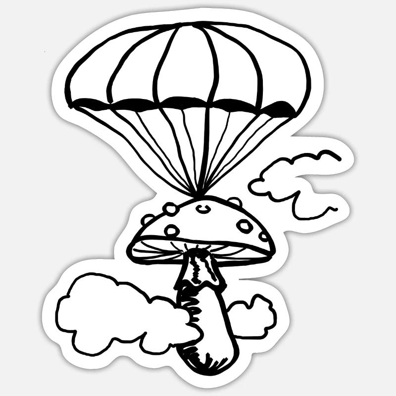 Champignon flottant Sticker taille S (10 x 10 cm)