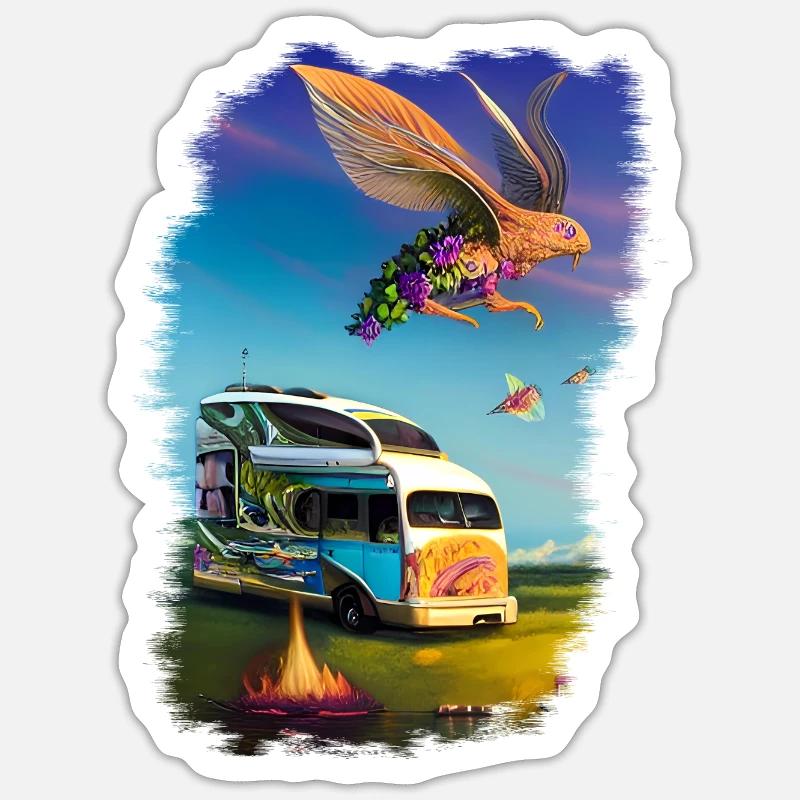 Campervan - Truecolored Sticker size S (10 x 10 cm)