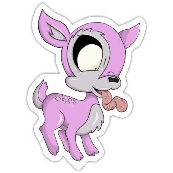 Reh - Sticker Größe S (10 x 10 cm) - Mattweiß - Vorne