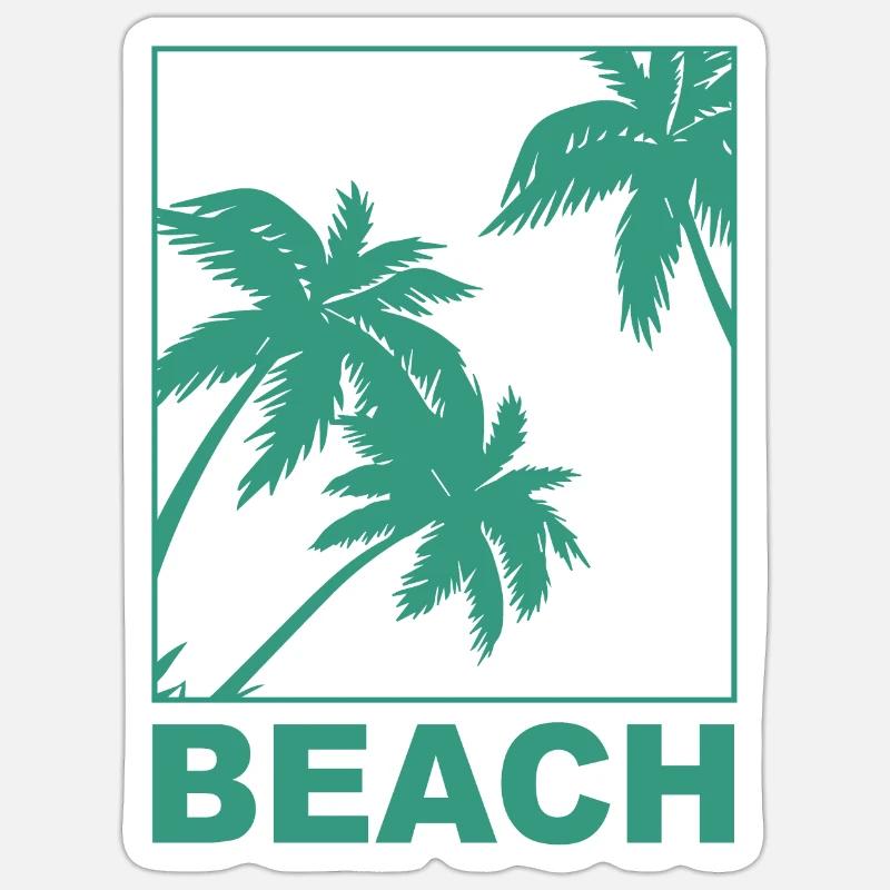 Beach Palms - Sticker size S (10 x 10 cm) - white matte