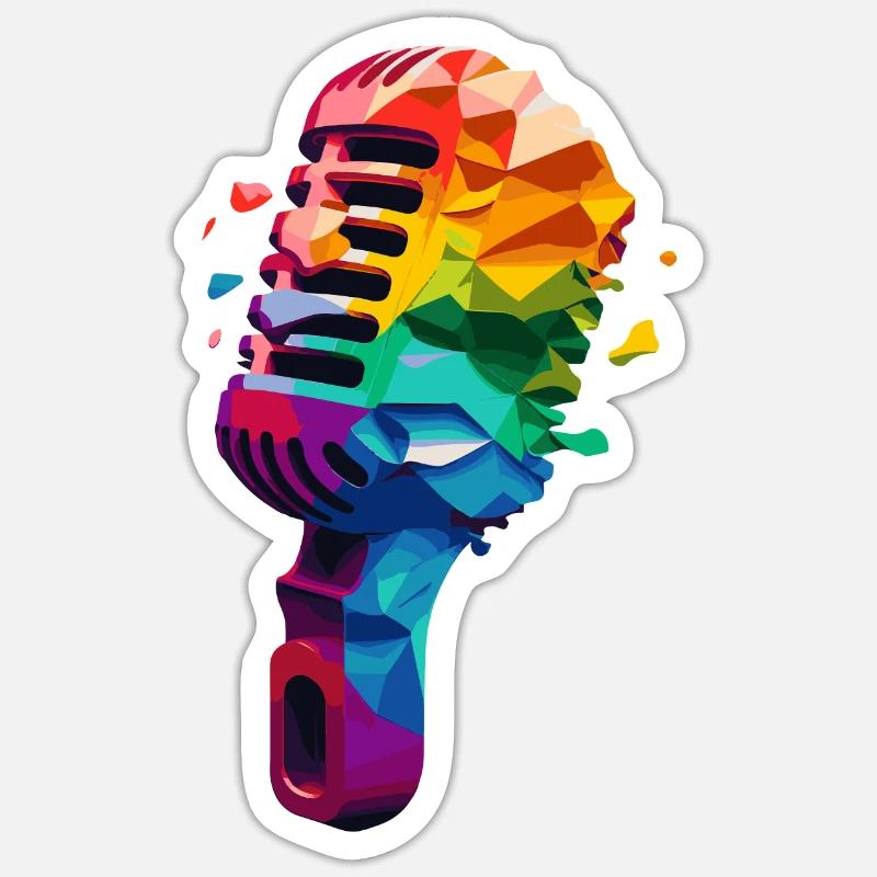 Micro couleur - Sticker taille S (10 x 10 cm) - blanc mat