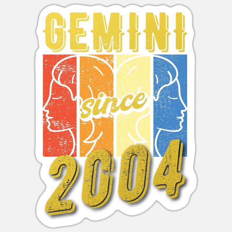 Gemini Zodiac 2004 Gift - Sticker size S (10 x 10 cm) - white matte