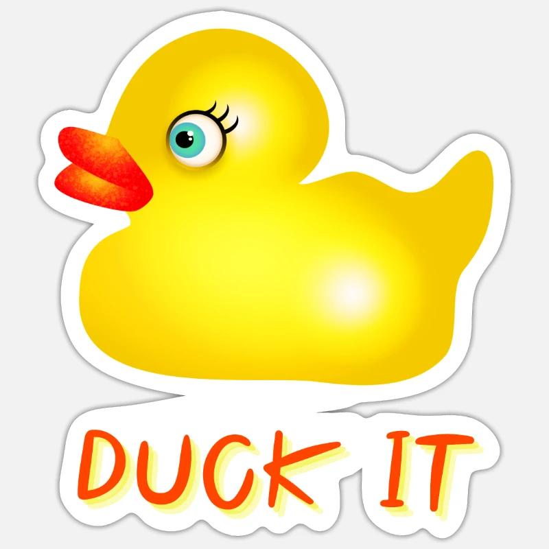 DUCK IT - Sticker size S (10 x 10 cm) - white matte