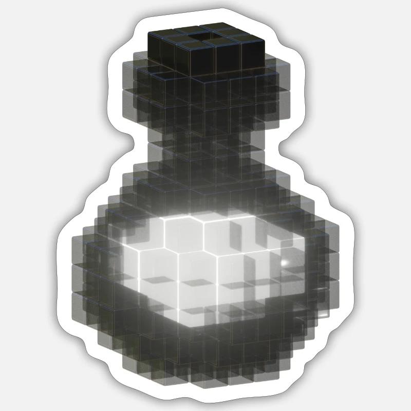Black Gothic Crystal Bottle - Magic White Potion Sticker size S (10 x 10 cm)