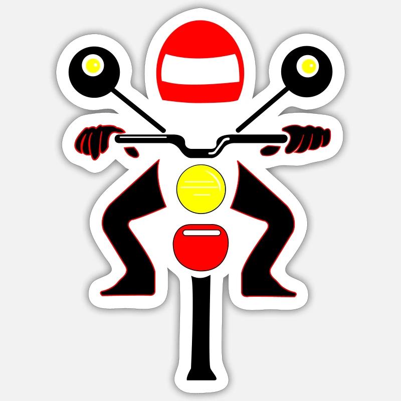 Motard libre Sticker taille S (10 x 10 cm)