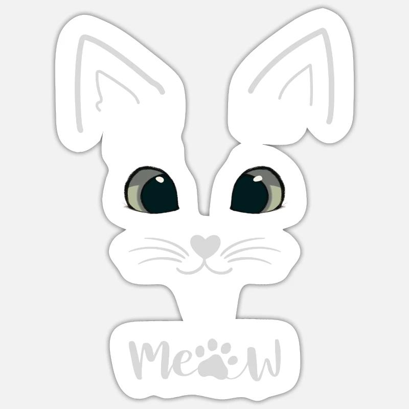 Amour de chat - Sticker taille S (10 x 10 cm) - blanc mat
