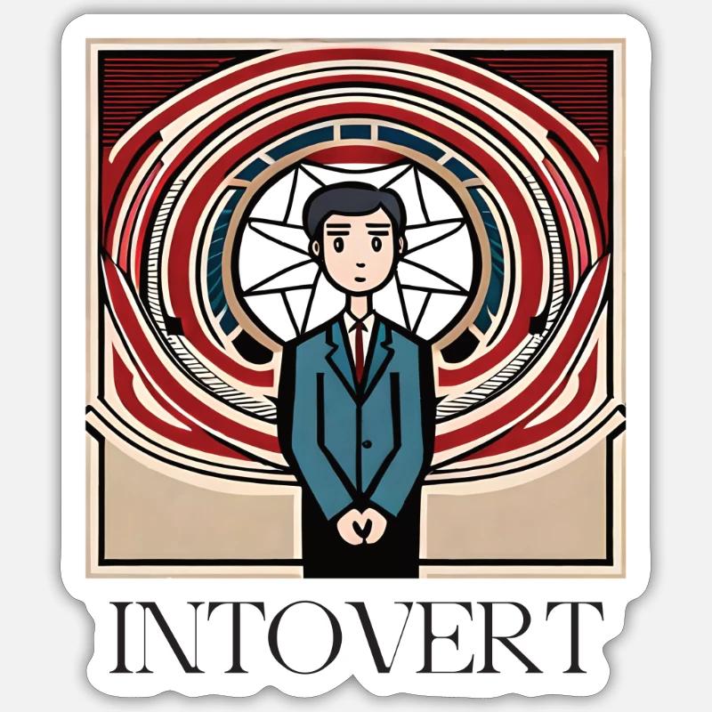 INTROVERT - Sticker Größe S (10 x 10 cm) - Mattweiß