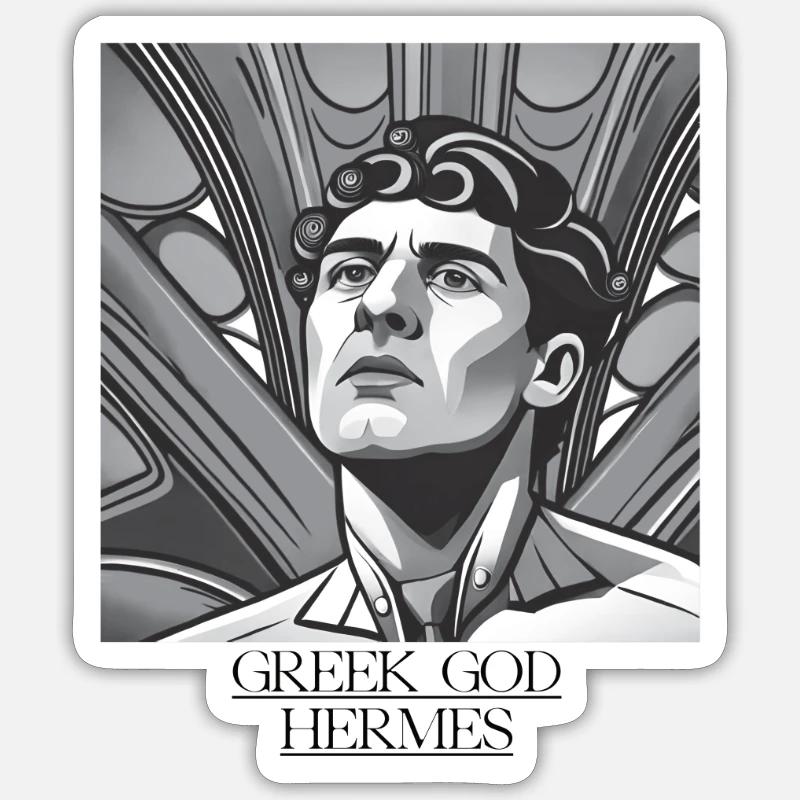 GREEK HERMES - Sticker Größe S (10 x 10 cm) - Mattweiß