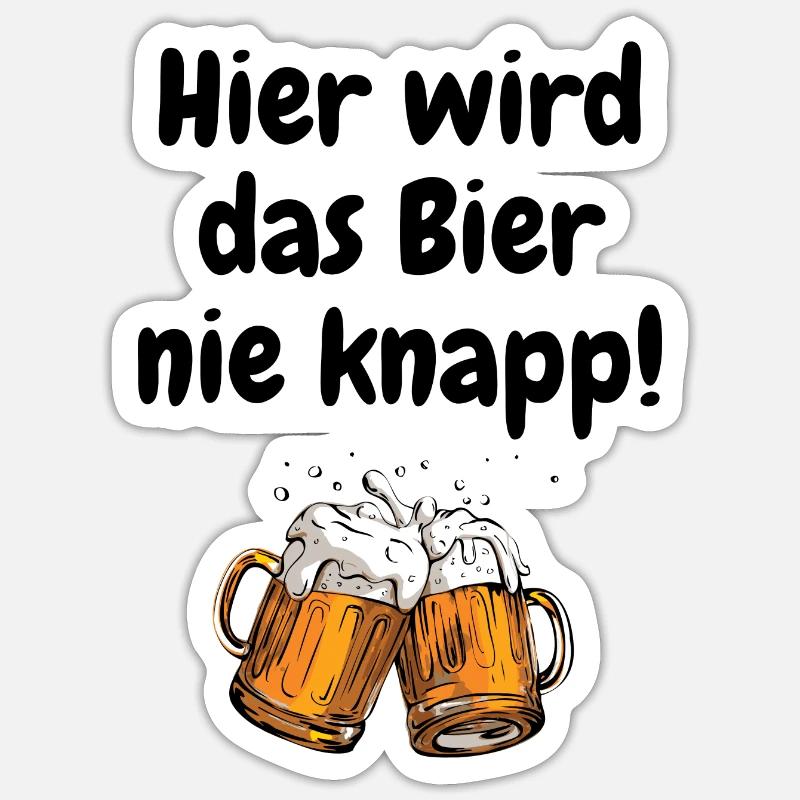 Hier wird das Bier nicht knapp-Mallorca Spruch Sticker Größe S (10 x 10 cm)