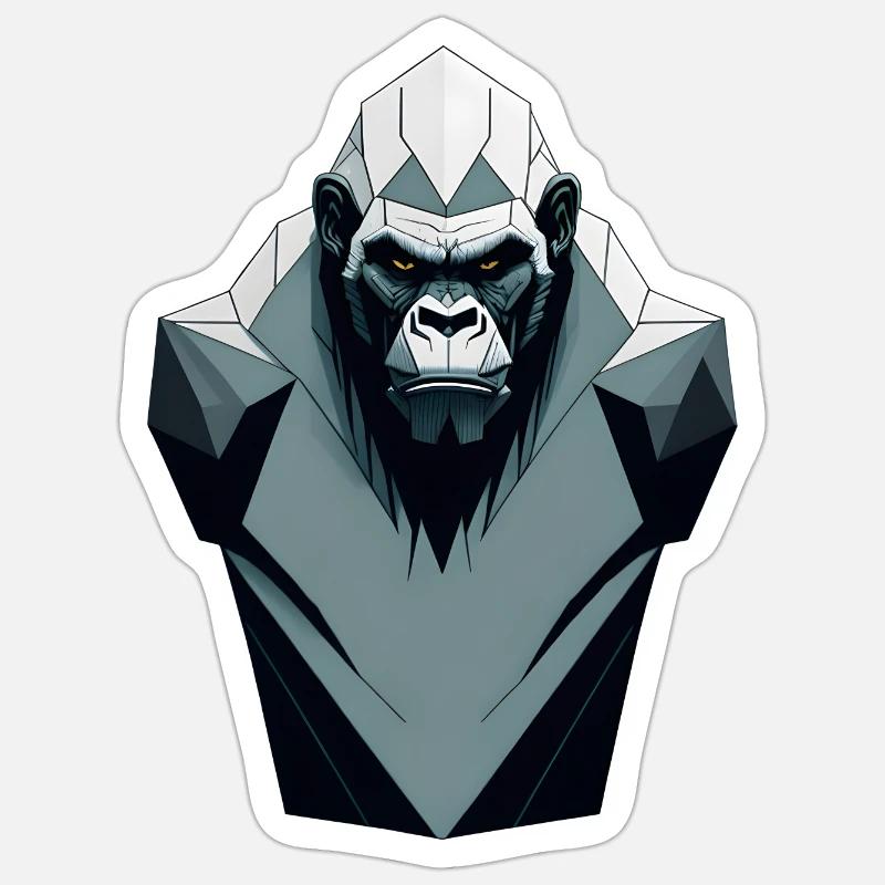 Minimalistic Gorilla - Sticker size S (10 x 10 cm) - white matte