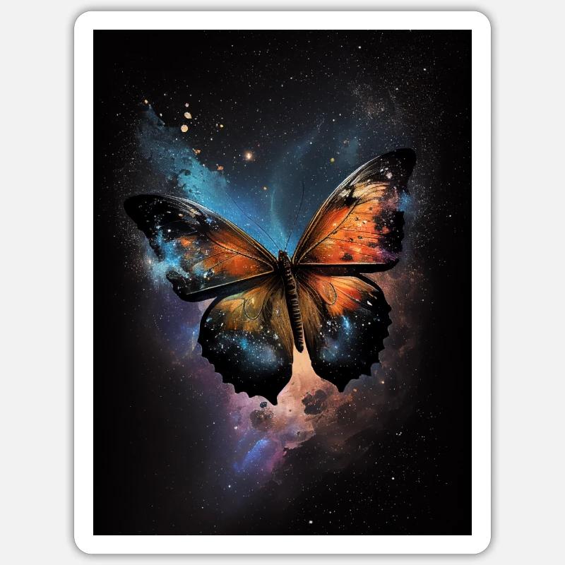 Papillon de l'Infini - Sticker taille S (10 x 10 cm) - blanc mat