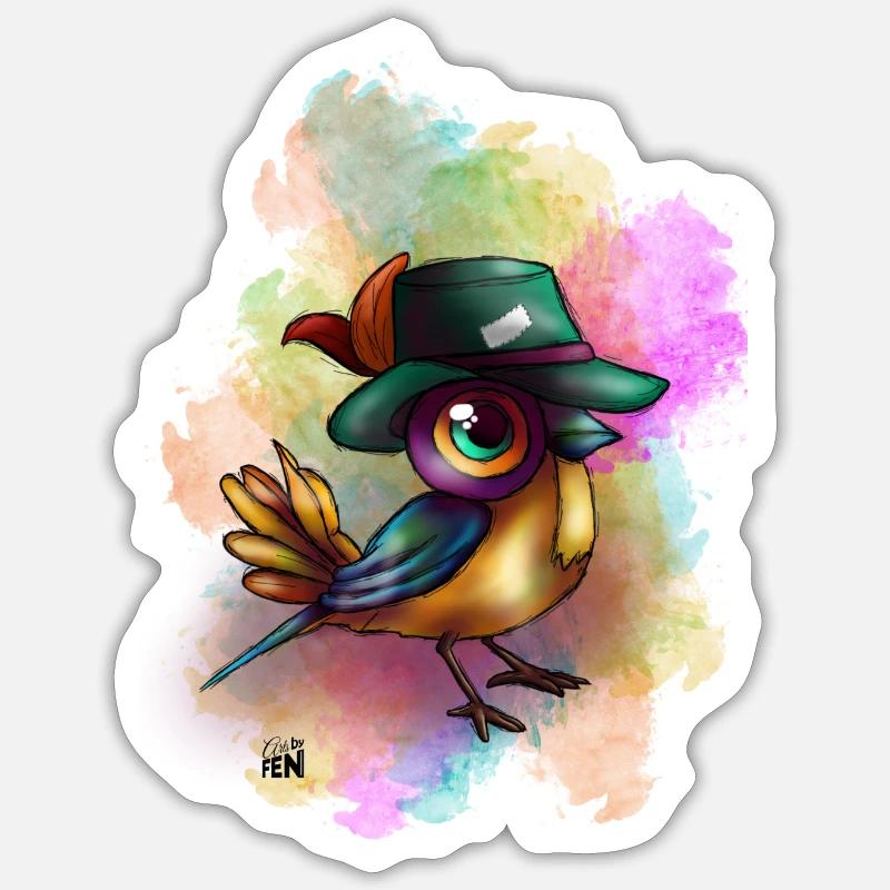 Vogel - Sticker Größe S (10 x 10 cm) - Mattweiß